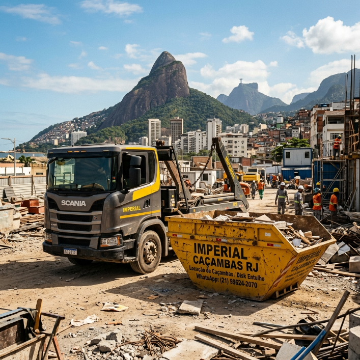 Caçamba em obra no RJ